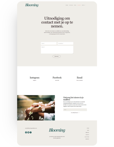 Blooming website design template page