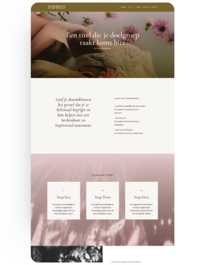 Inspired website template page